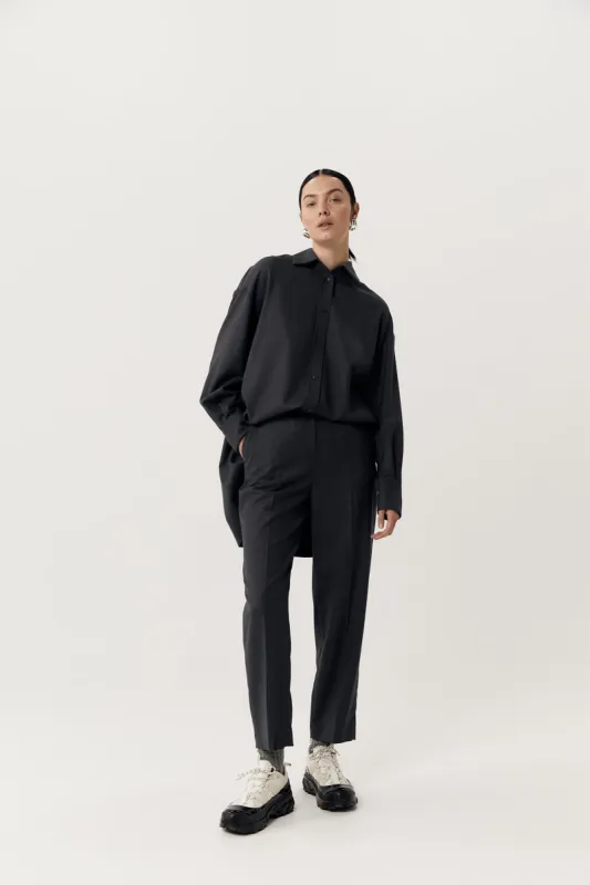 Marta Trouser Asphalt sold by Harris Tapper