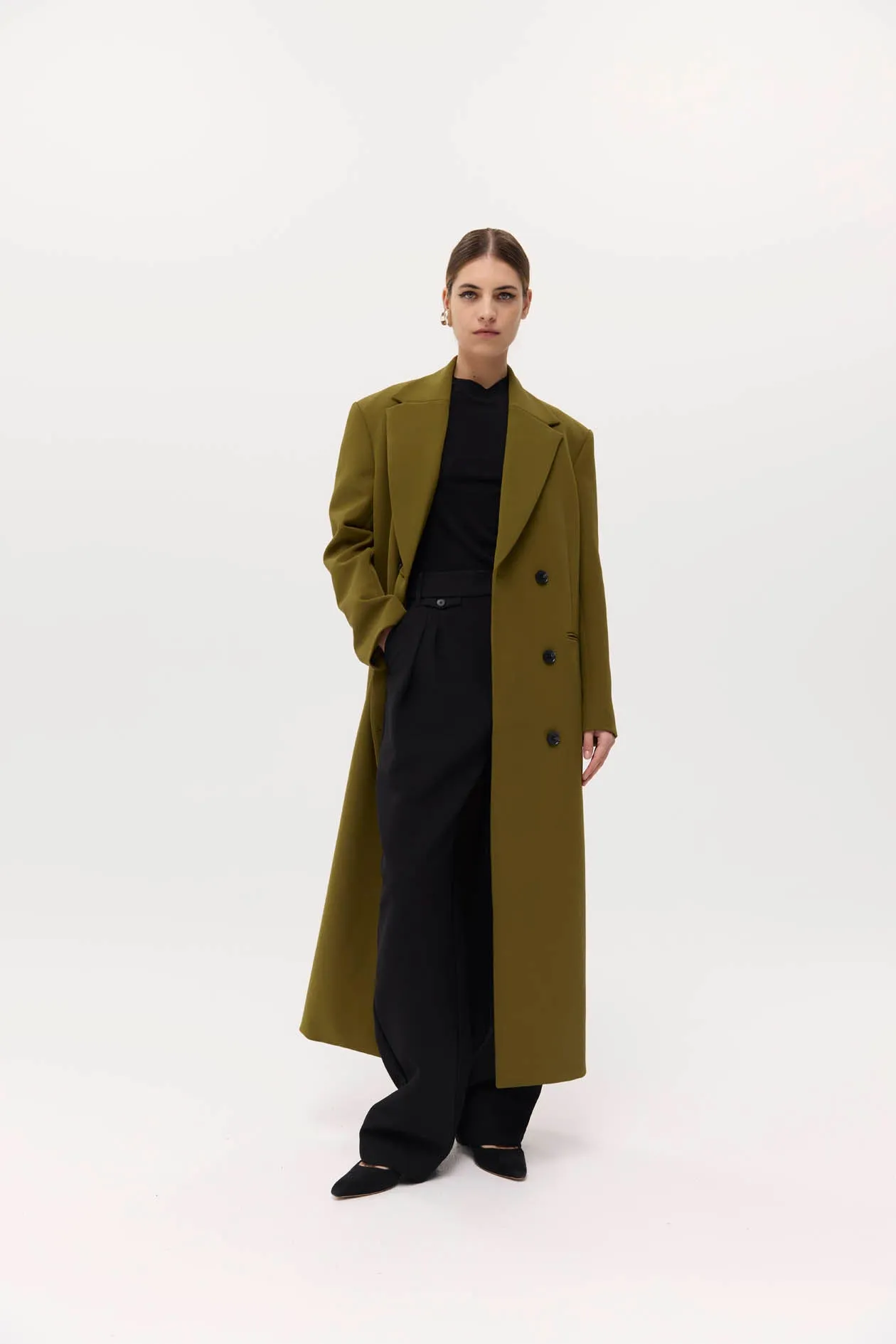 Long Egon Coat in Bonded Suiting sold by Harris Tapper product image thumbnail 3