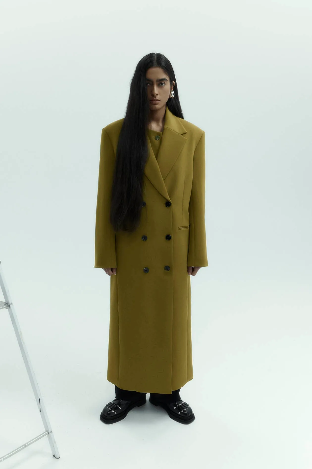 Long Egon Coat in Bonded Suiting sold by Harris Tapper product image thumbnail 4