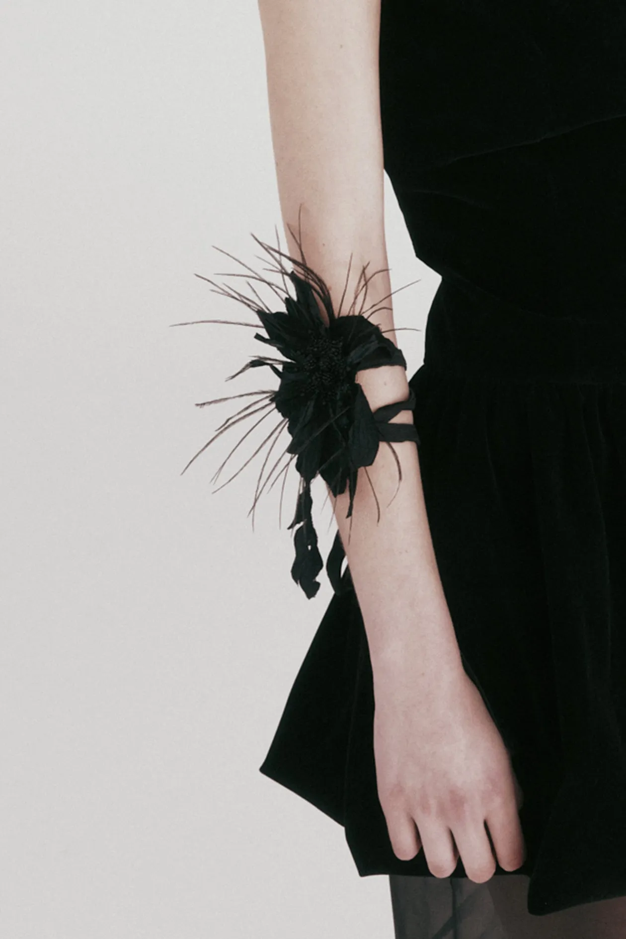 Corsage in Feathered Embroidery sold by Harris Tapper