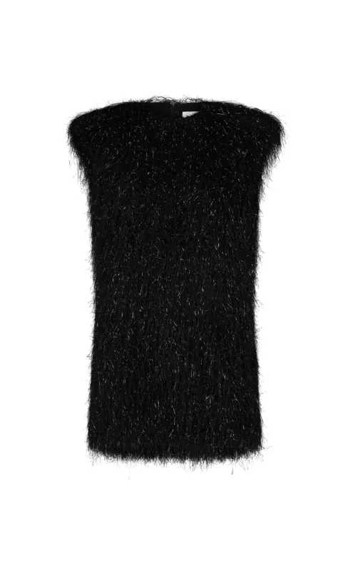 Garbo Top in Fringe Tinsel sold by Harris Tapper
