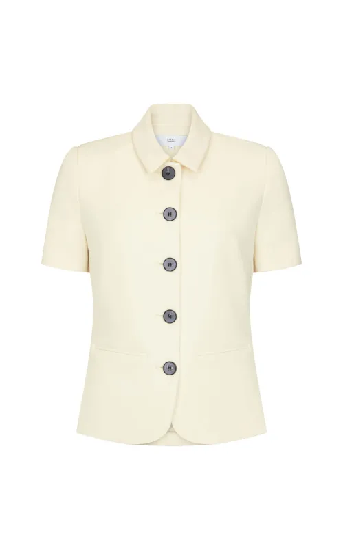 Short Sleeve Bardot Blazer in Bonded Suiting made by Harris Tapper