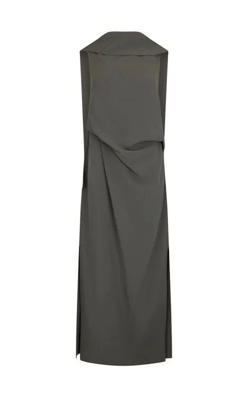 Laro Dress in Drape Suiting sold by Harris Tapper