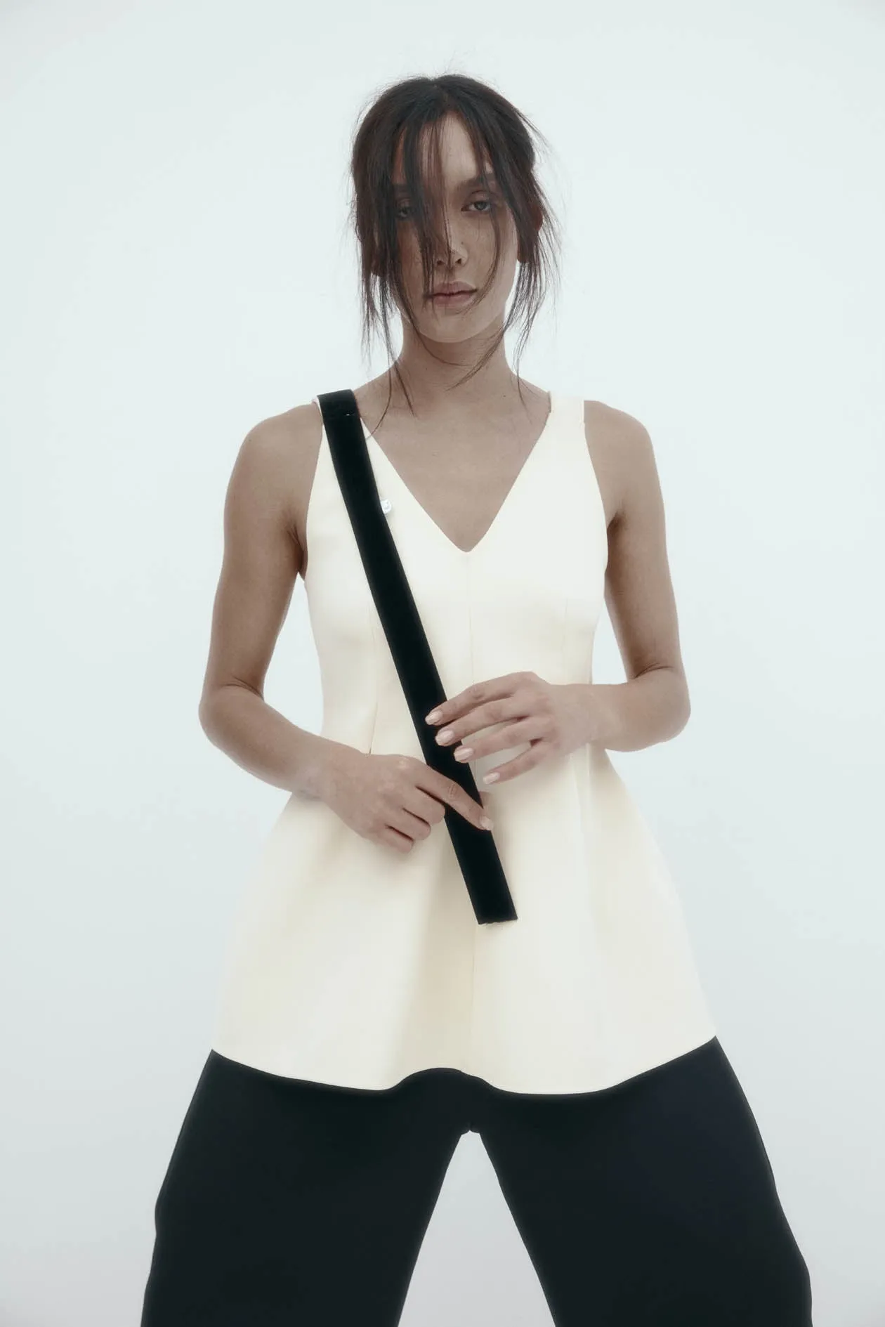 Lucinda Top in Bonded Suiting sold by Harris Tapper product image thumbnail 2