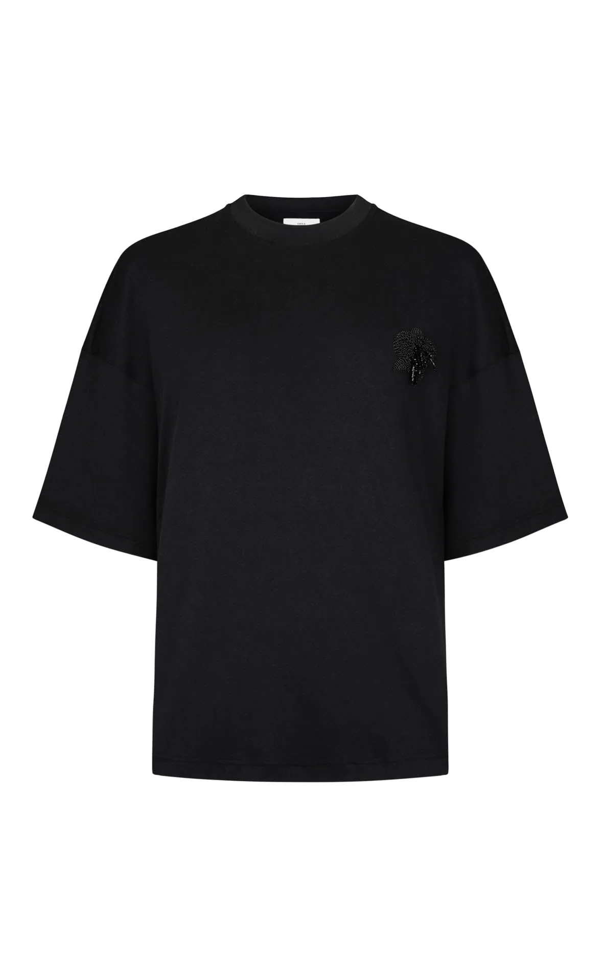 Beaded Orchid T-Shirt in Cotton sold by Harris Tapper