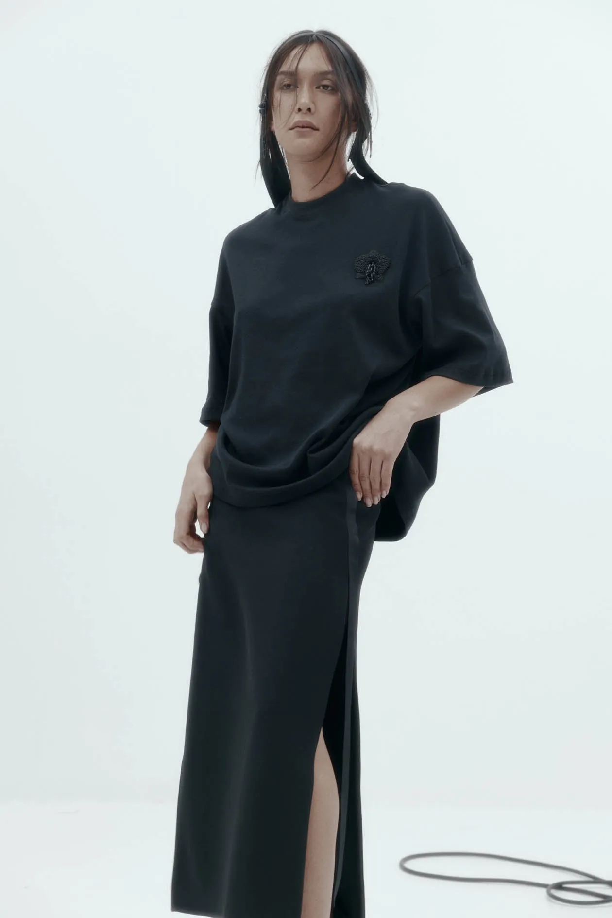 Beaded Orchid T-Shirt in Cotton sold by Harris Tapper product image thumbnail 2