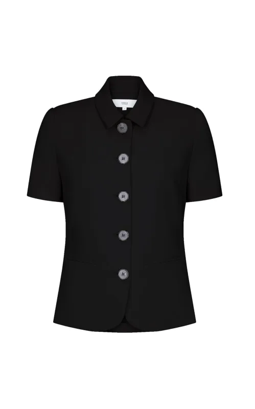 Short Sleeve Bardot Blazer in Bonded Suiting made by Harris Tapper