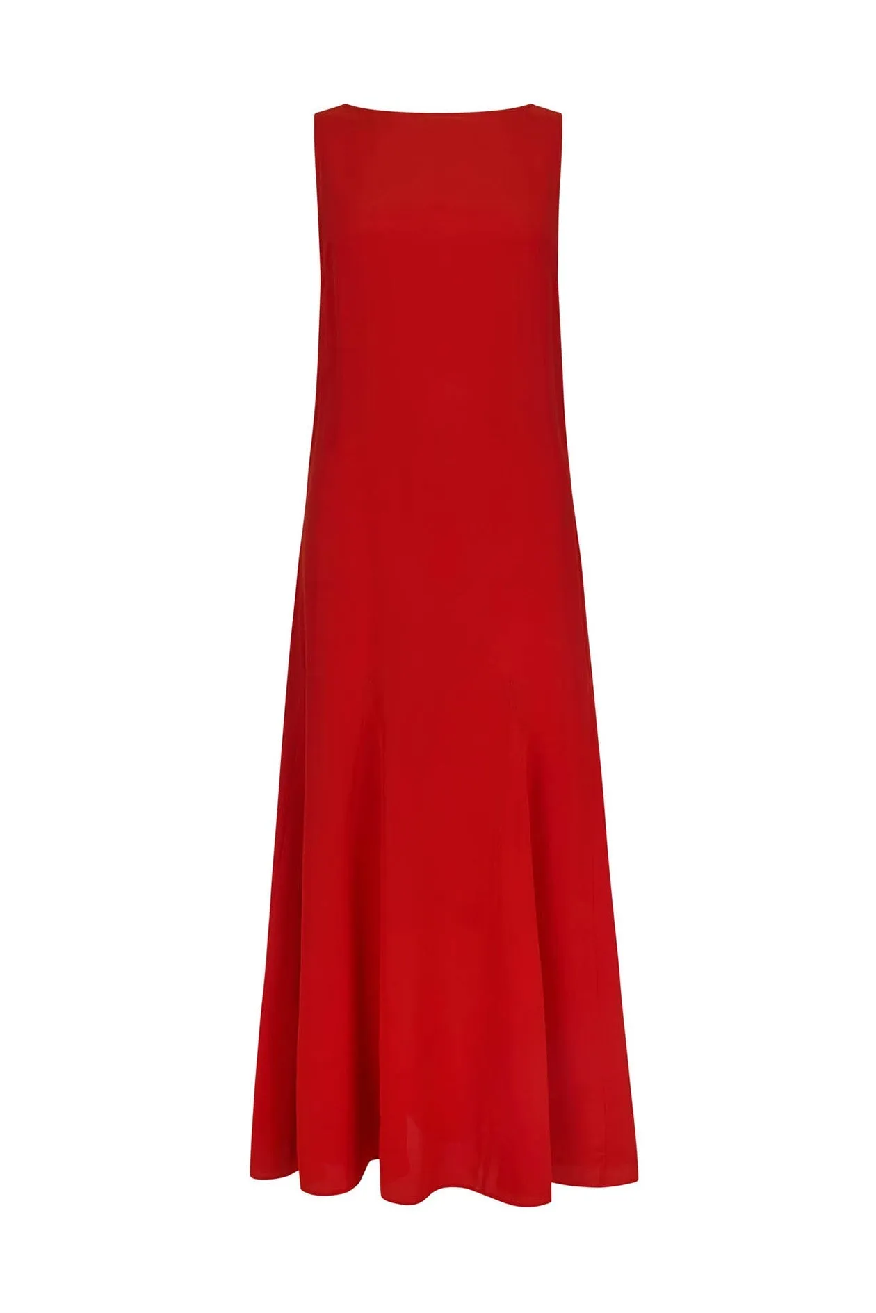 Godet Dress in Silk Crepe de Chine sold by Harris Tapper
