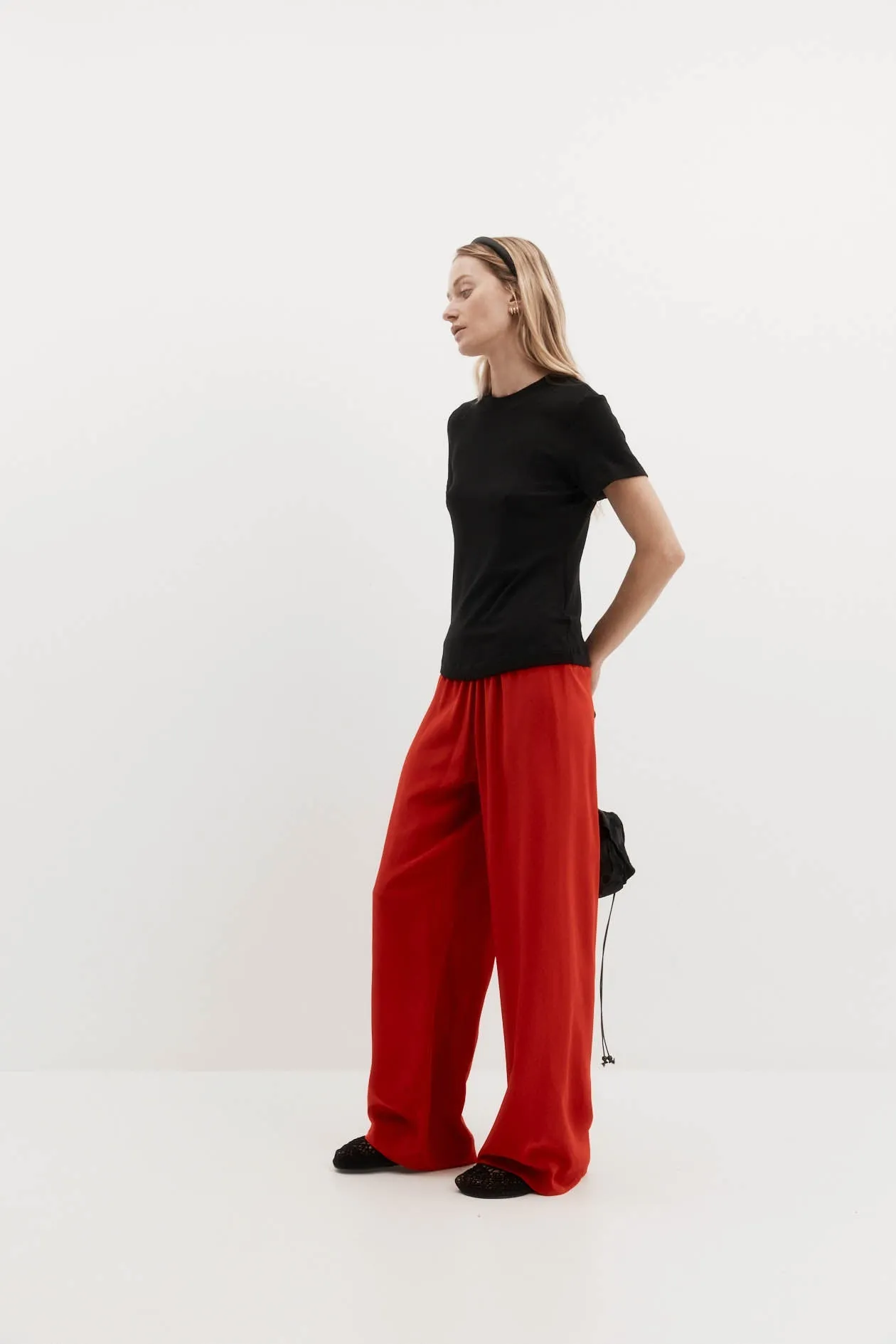 Irving Trouser in Silk Crepe de Chine sold by Harris Tapper product image thumbnail 4