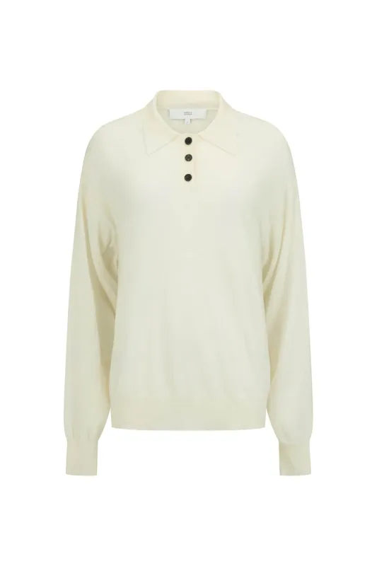 Long Sleeve Orwell Polo in Merino made by Harris Tapper