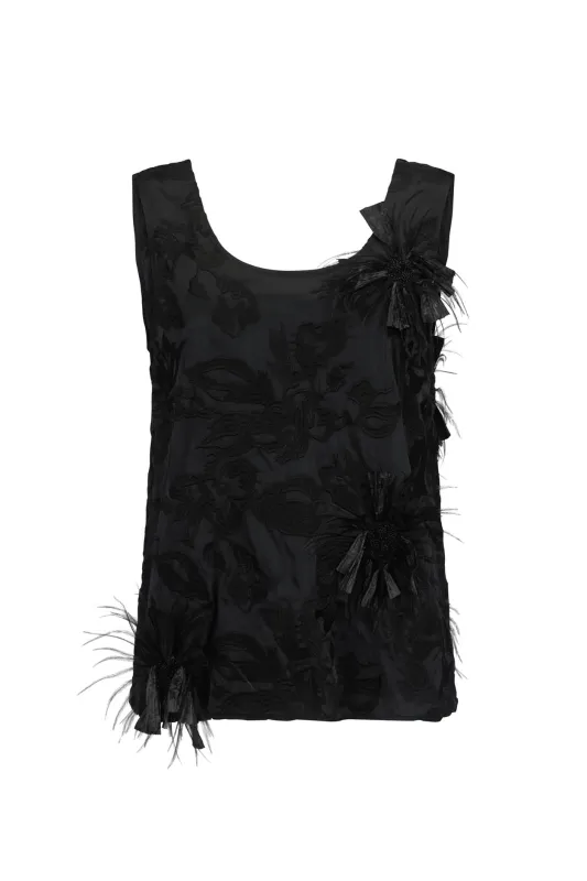 Gigi Top in Feathered Embroidery made by Harris Tapper