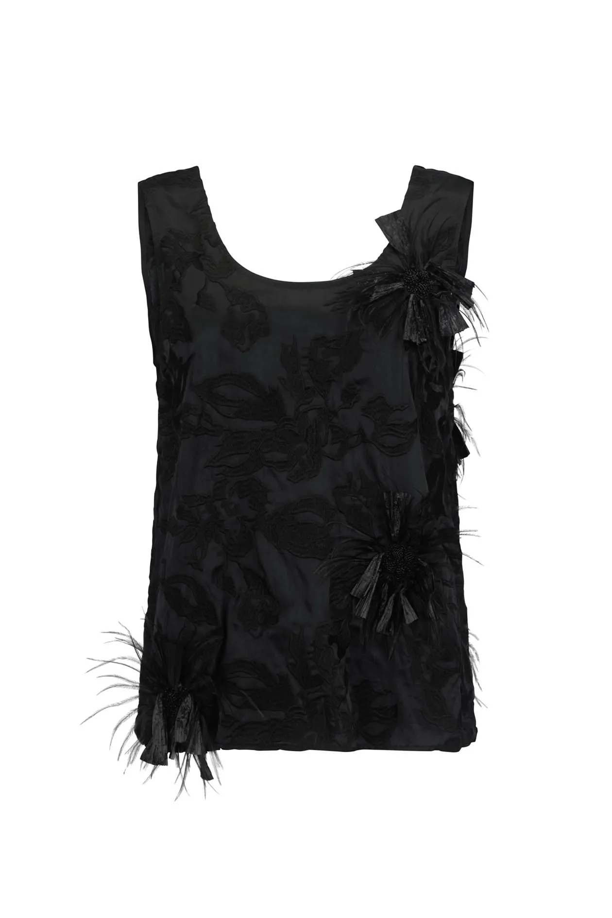 Gigi Top in Feathered Embroidery sold by Harris Tapper