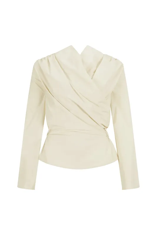 Long Sleeve Chaimberlain Top in Tech Taffeta made by Harris Tapper