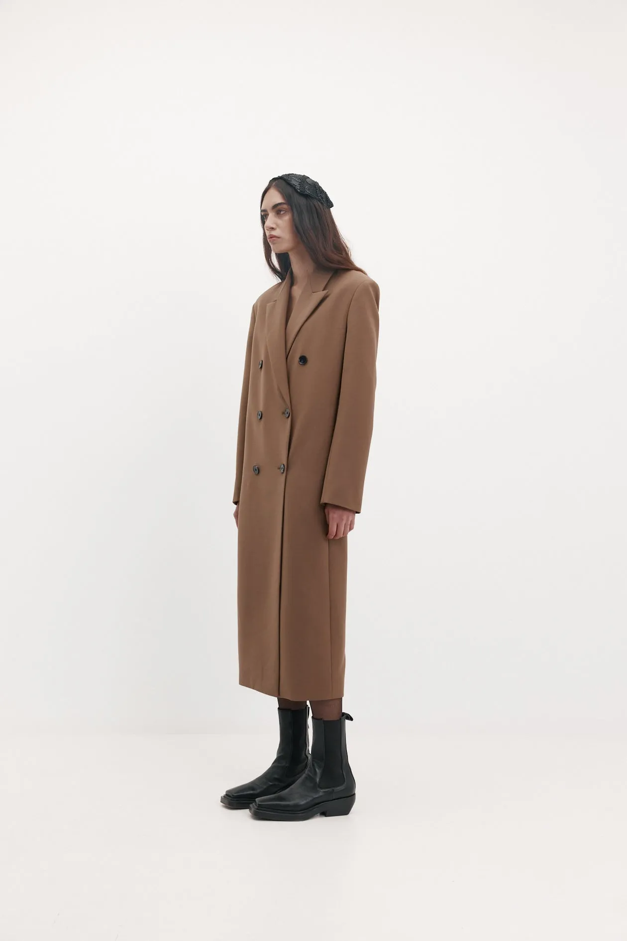 Iona Coat in Wool Suiting sold by Harris Tapper product image thumbnail 3