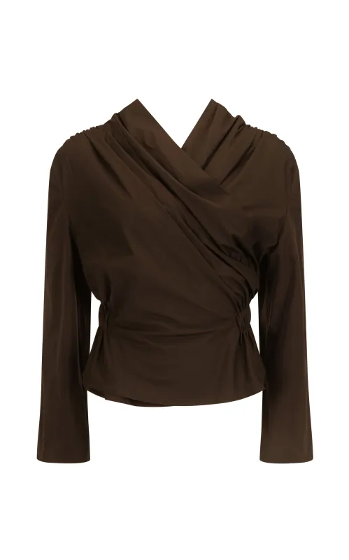 Long Sleeve Chaimberlain Top in Tech Taffeta made by Harris Tapper