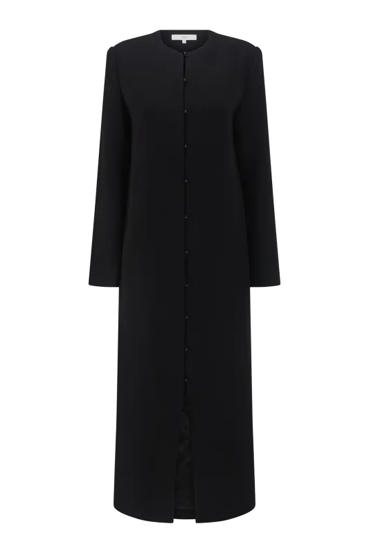 Eileen Coat in Wool Tencel Suiting made by Harris Tapper