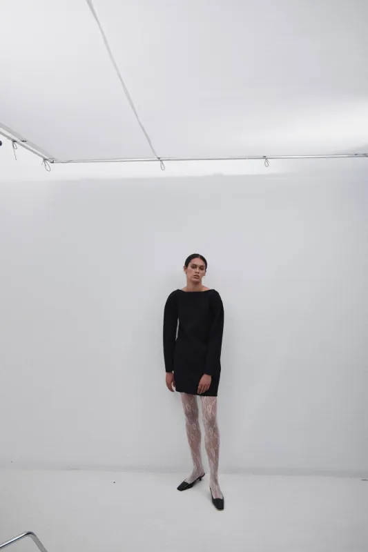 Mikkel Mini Dress in Bonded Suiting sold by Harris Tapper