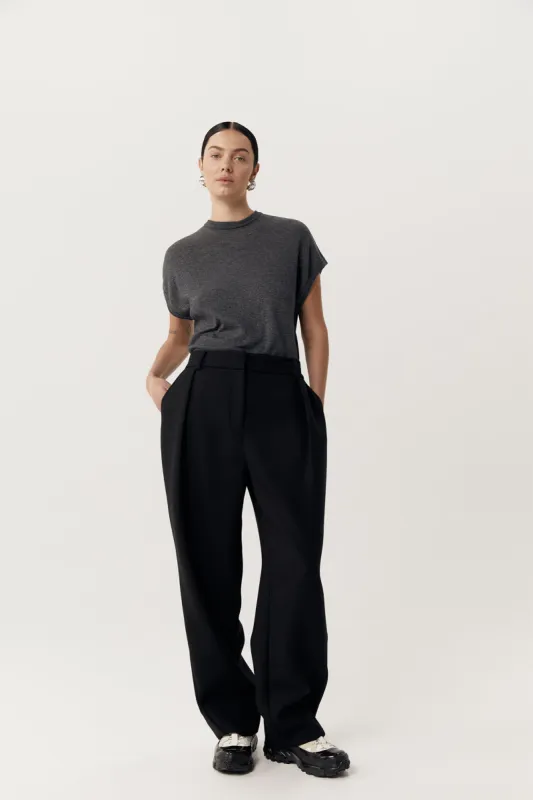 Abel Trouser Black Twill Suiting sold by Harris Tapper