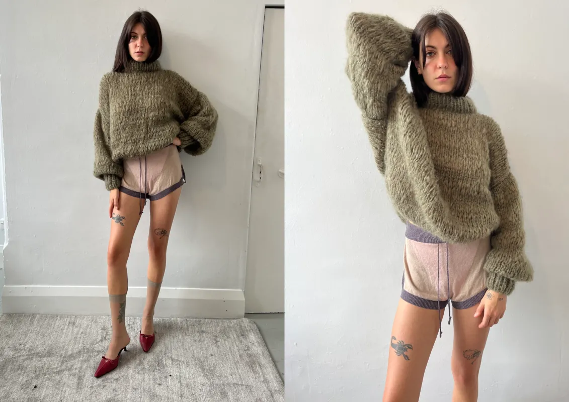 ISABELLA SWEATER TAUPE sold by Frisson Knits