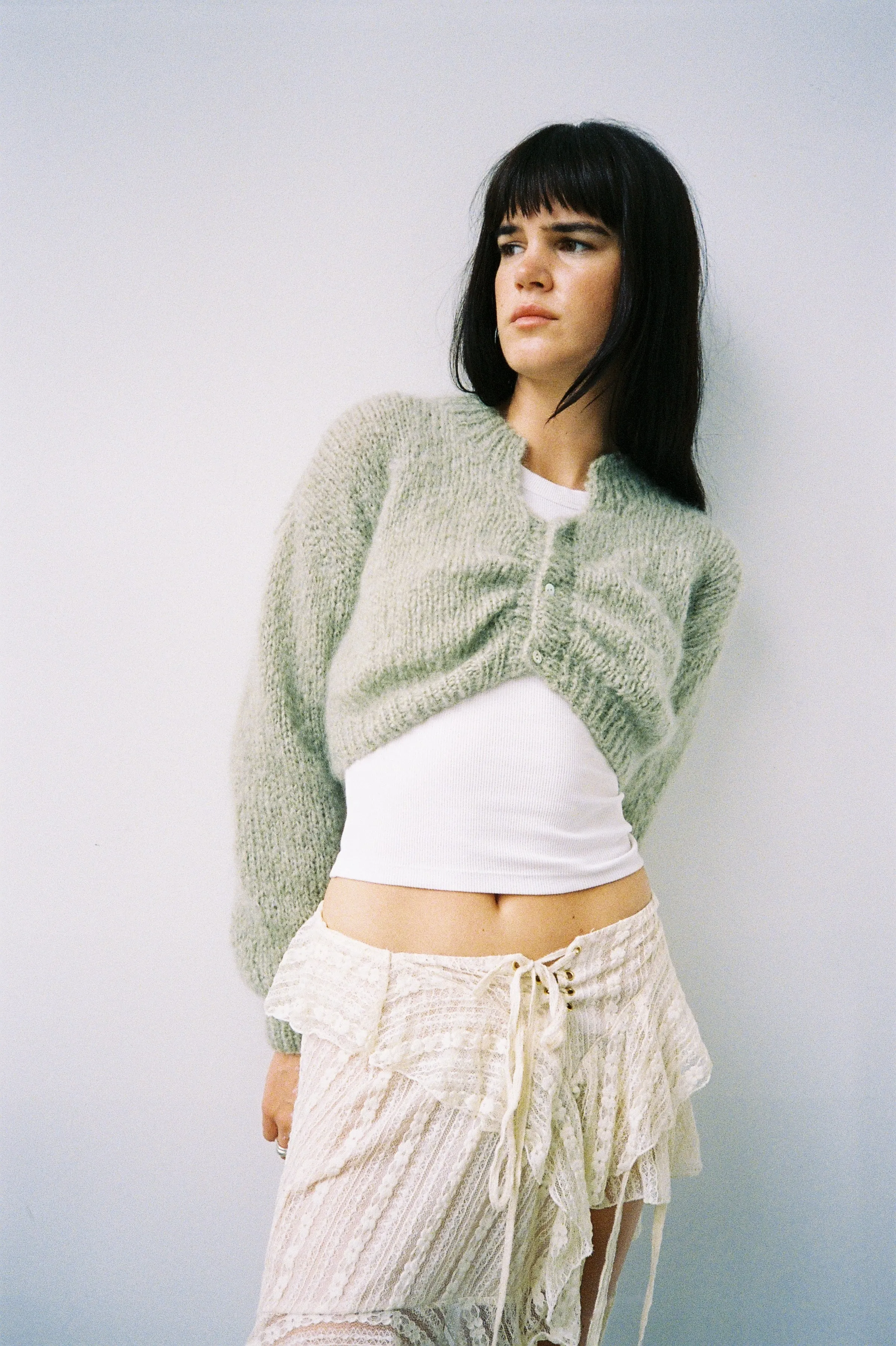 MINNIE CARDIGAN SAGE (MADE TO ORDER) sold by Frisson Knits product image thumbnail 2