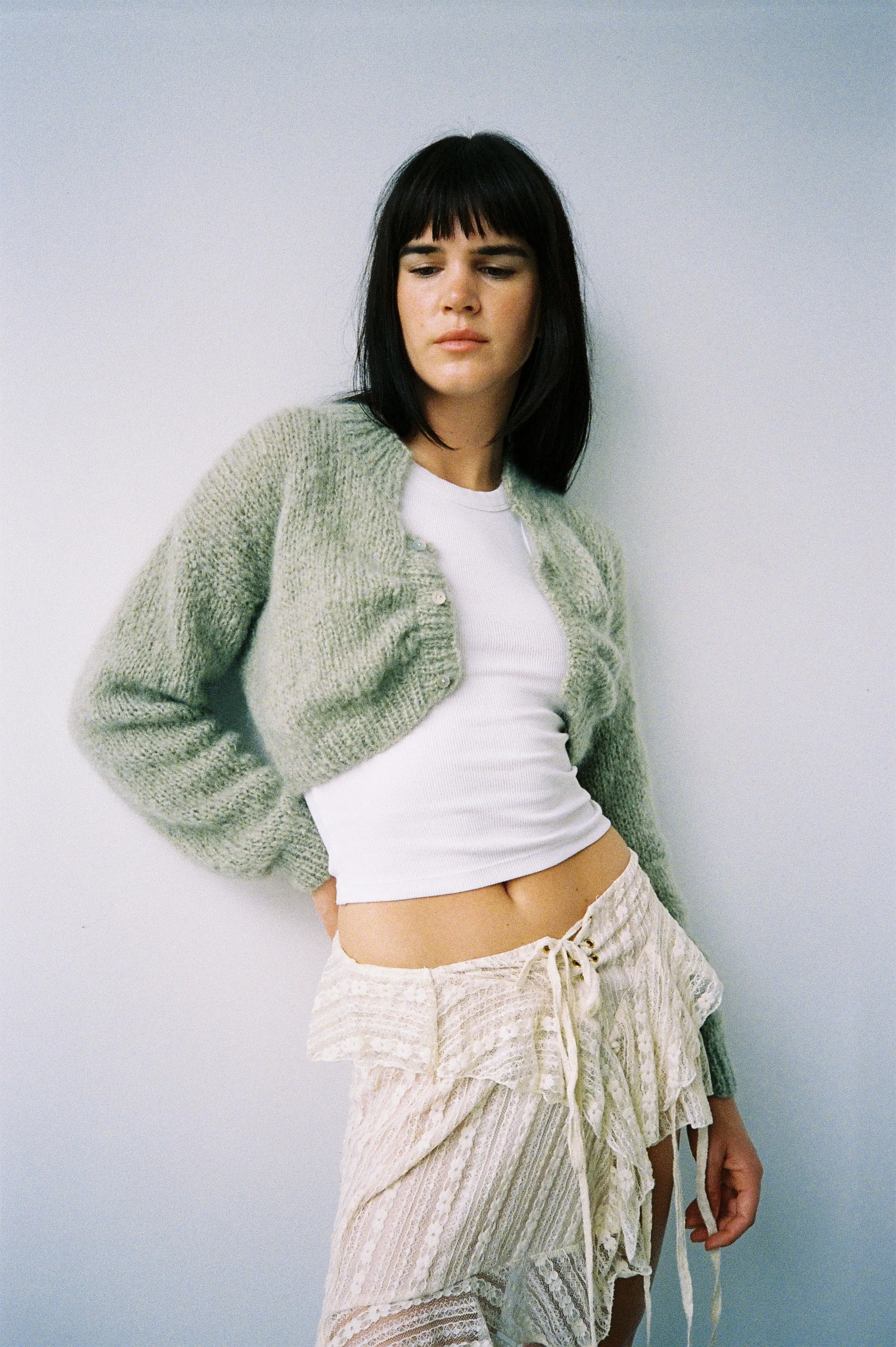 MINNIE CARDIGAN SAGE (MADE TO ORDER) sold by Frisson Knits product image thumbnail 3