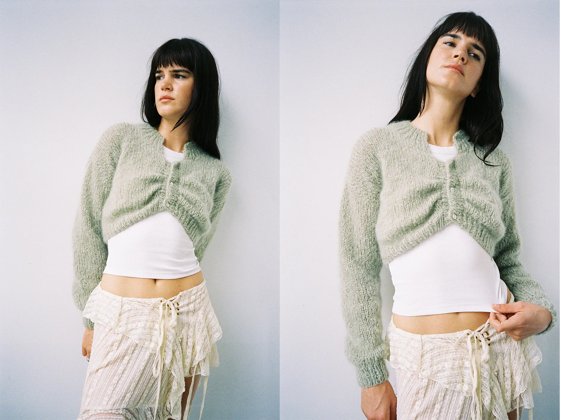 MINNIE CARDIGAN SAGE (MADE TO ORDER) sold by Frisson Knits