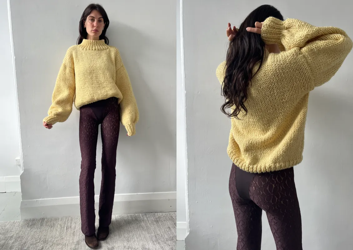 FUNNEL NECK YELLOW sold by Frisson Knits