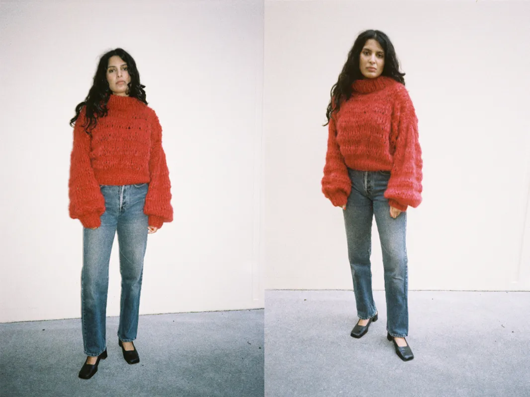 CREW NECK IN RED (READY TO SHIP) sold by Frisson Knits