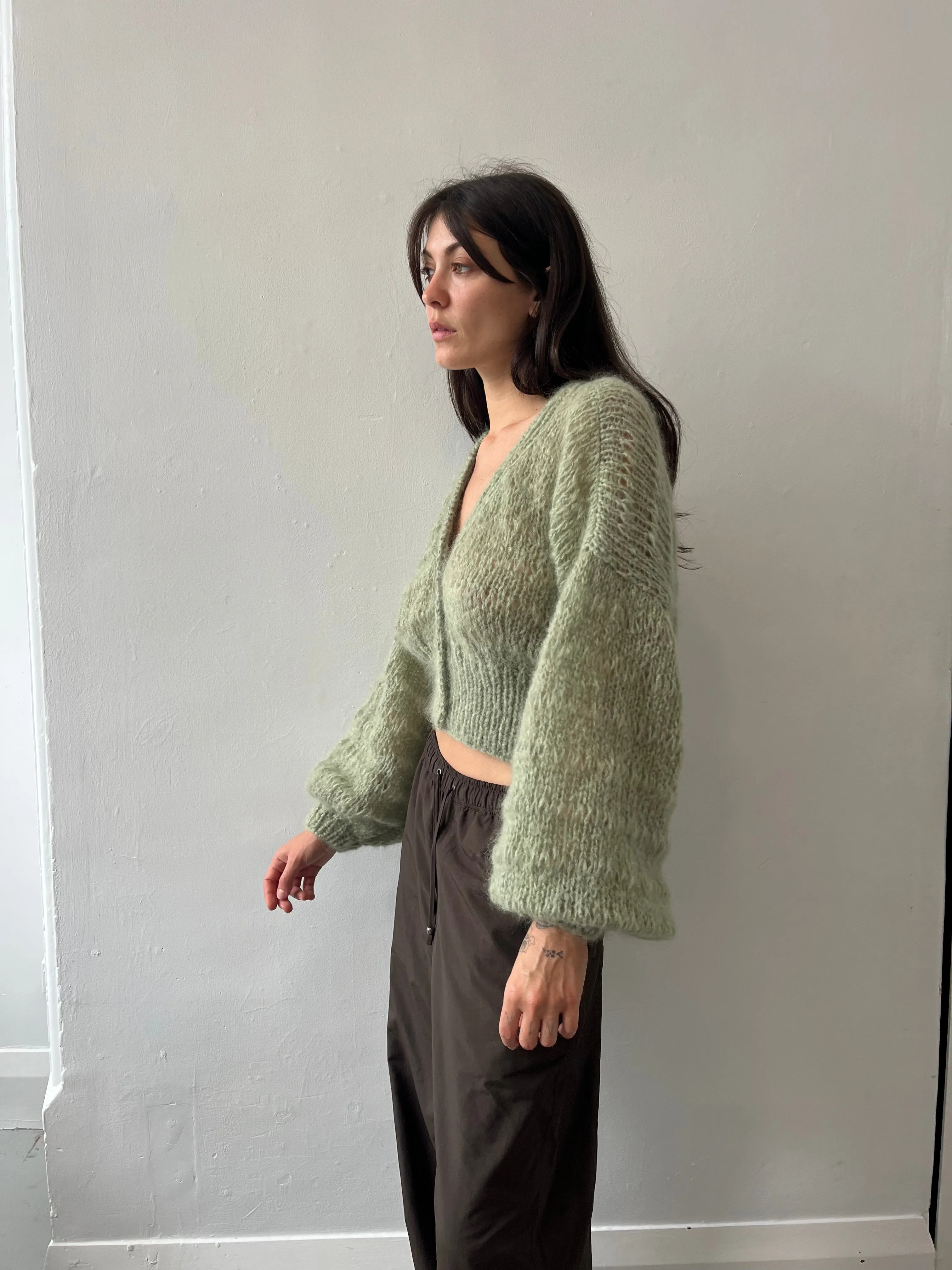 ANNIE CARDIGAN SAGE sold by Frisson Knits product image thumbnail 4