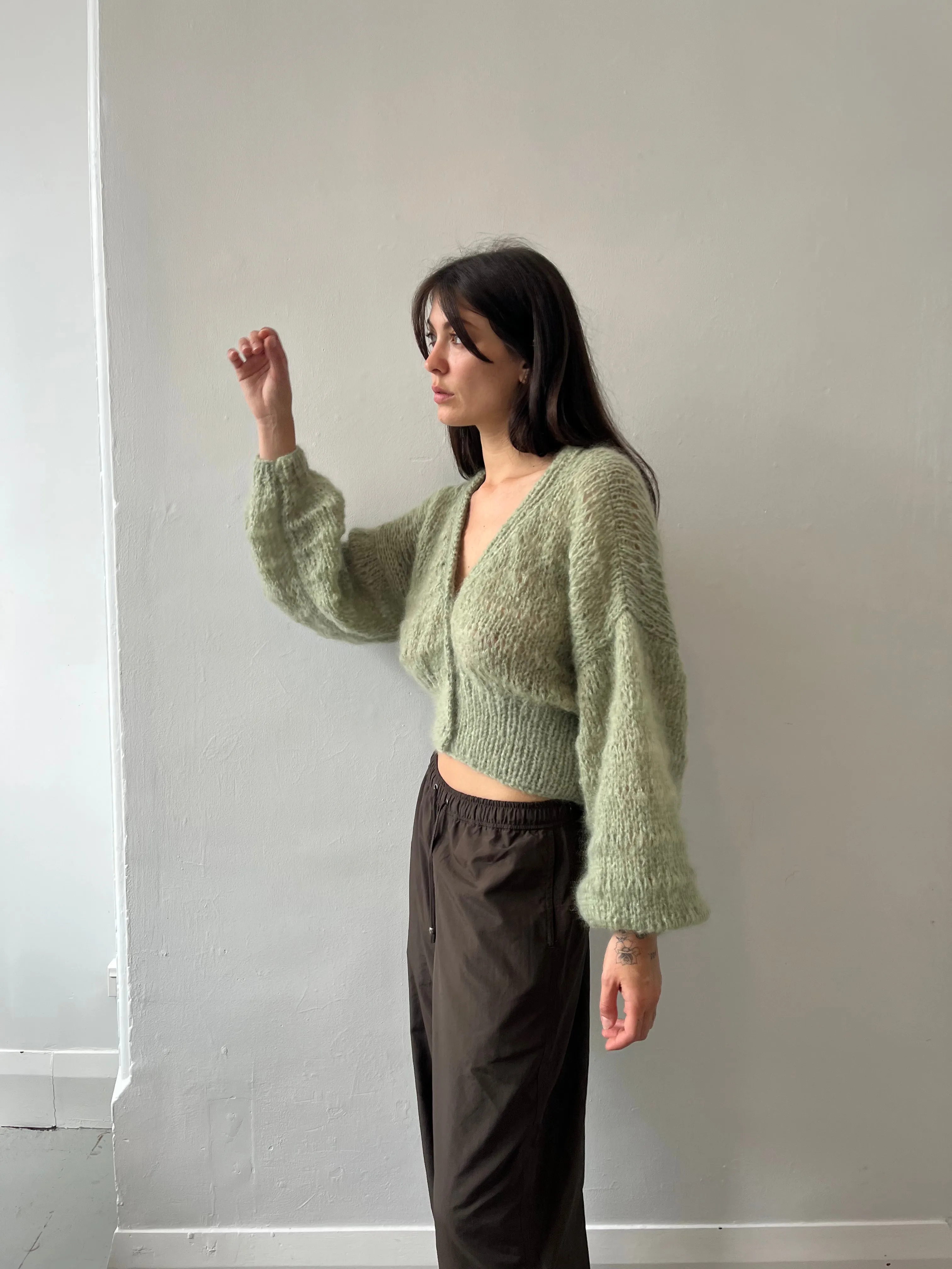 ANNIE CARDIGAN SAGE sold by Frisson Knits product image thumbnail 5