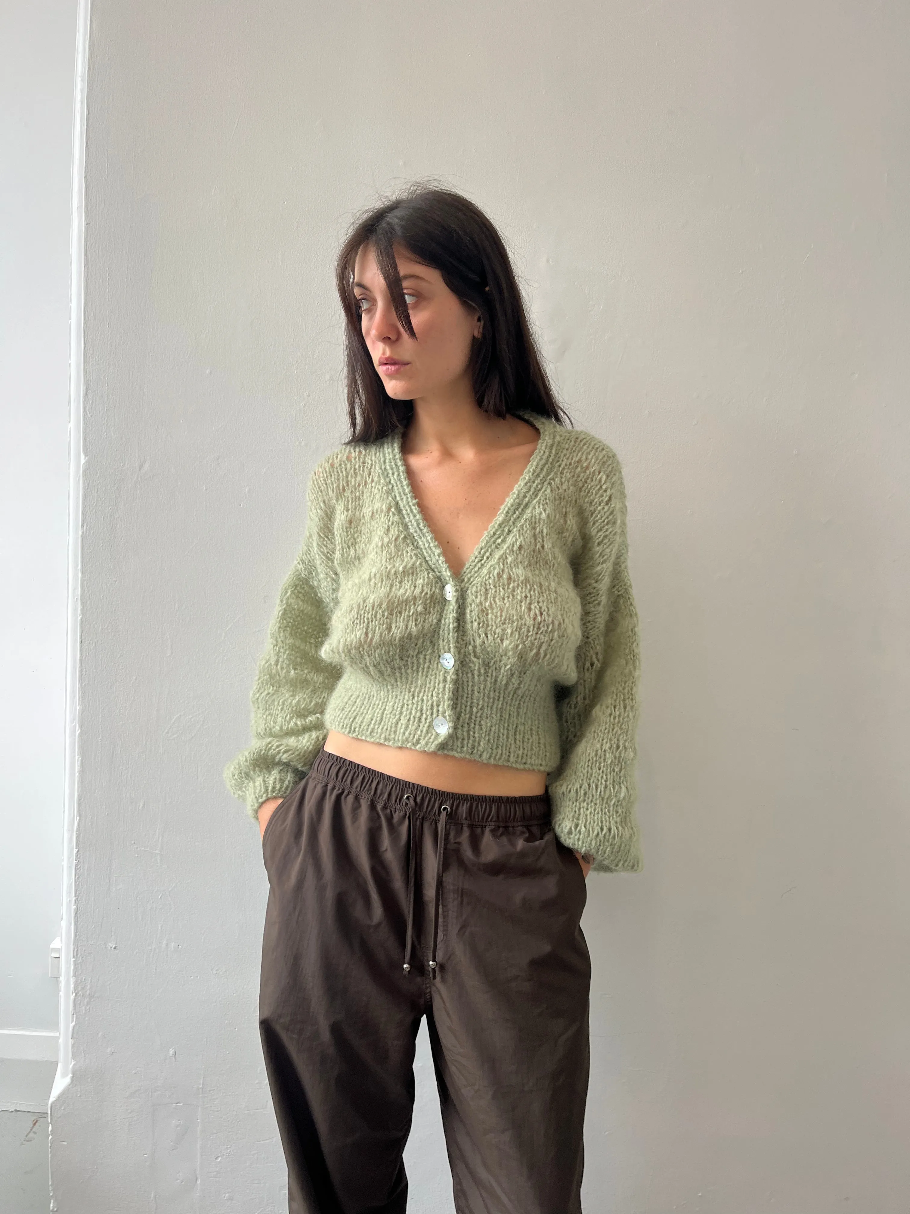 ANNIE CARDIGAN SAGE sold by Frisson Knits product image thumbnail 2