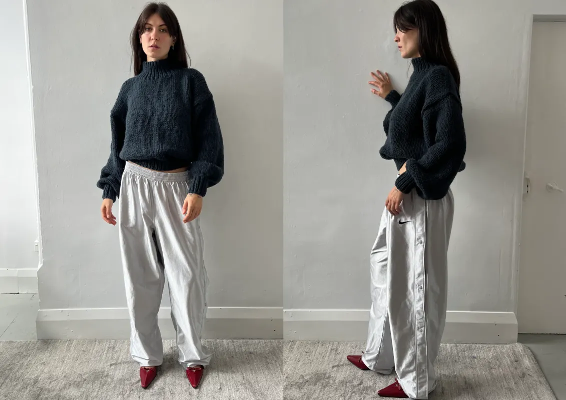 FUNNEL NECK CHARCOAL sold by Frisson Knits