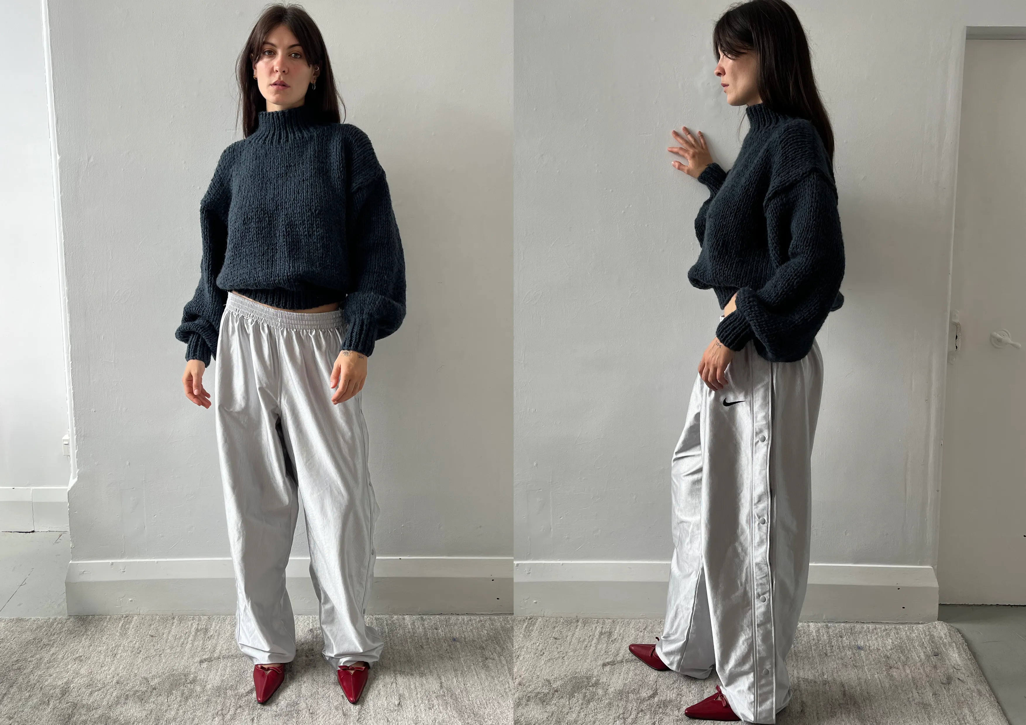 FUNNEL NECK CHARCOAL sold by Frisson Knits