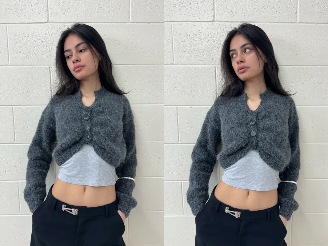 MINNIE CARDIGAN CHARCOAL sold by Frisson Knits