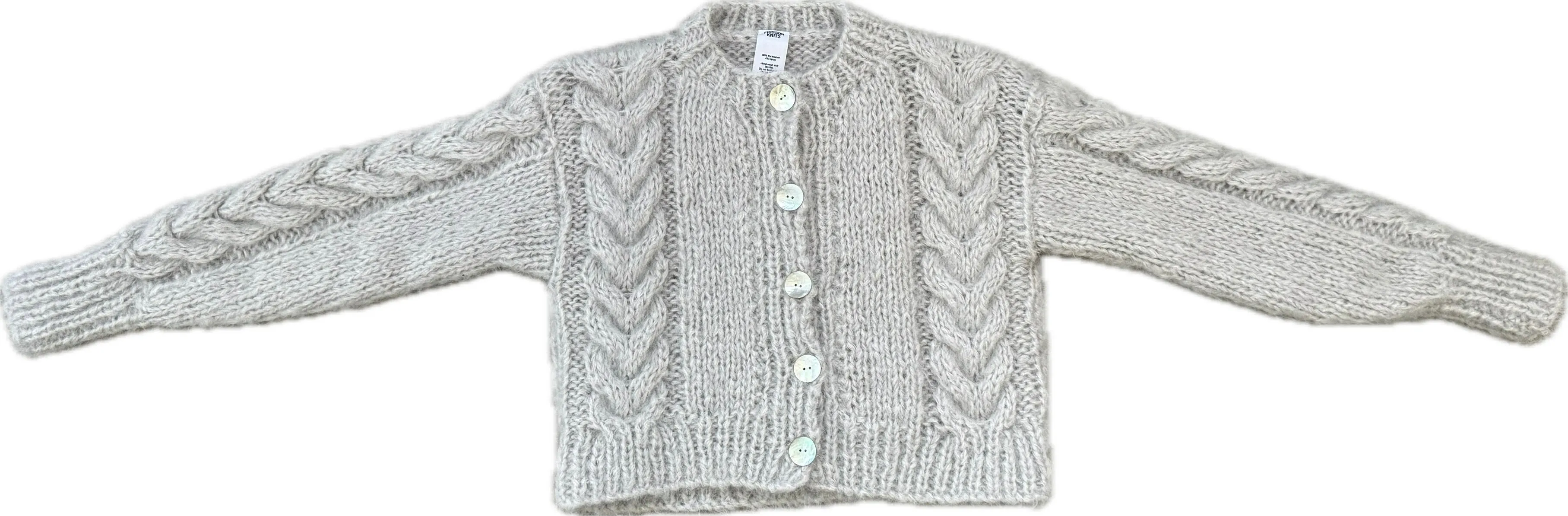 FRANCESCA CARDIGAN SILVER sold by Frisson Knits