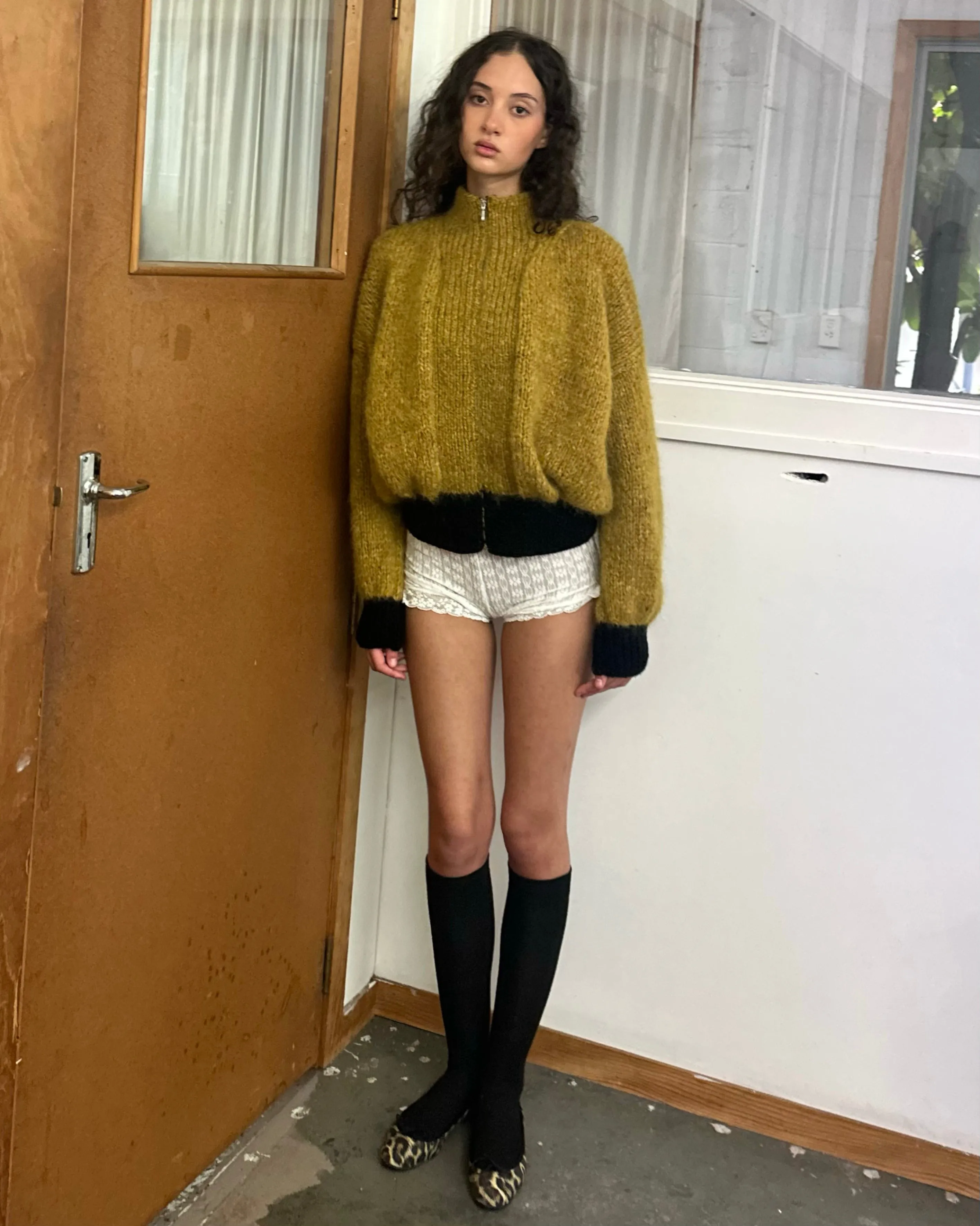 ROMA BOMBER YELLOW & BLACK sold by Frisson Knits product image thumbnail 2