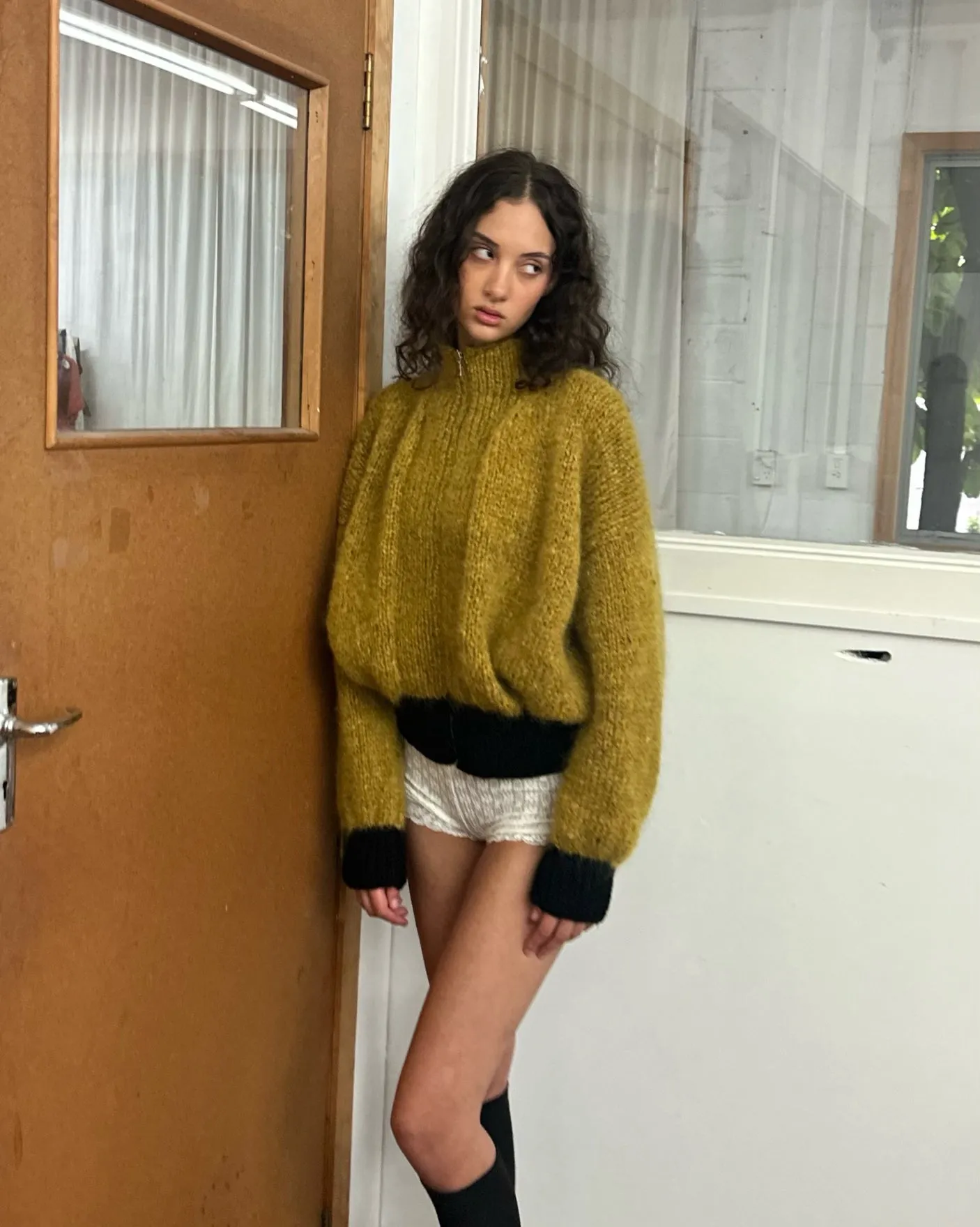 ROMA BOMBER YELLOW & BLACK sold by Frisson Knits product image thumbnail 3
