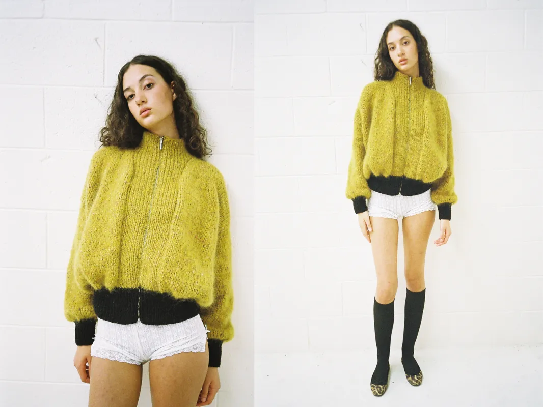 ROMA BOMBER YELLOW & BLACK sold by Frisson Knits