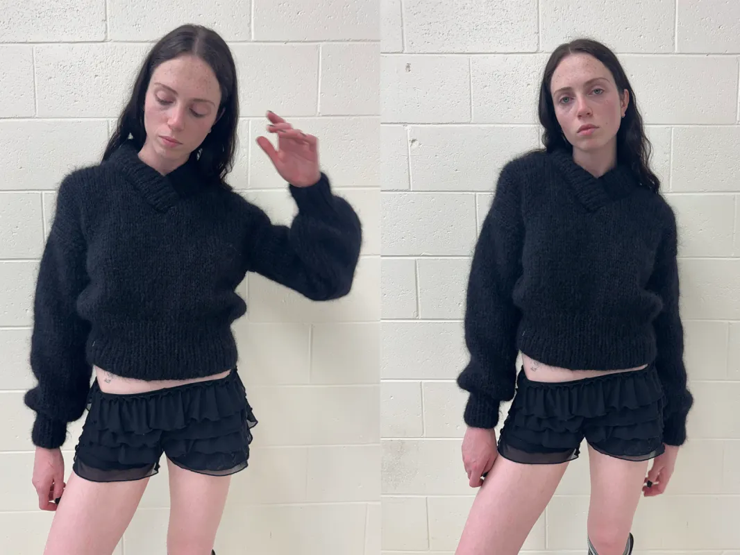 MOHAIR SARAH SWEATER BLACK sold by Frisson Knits