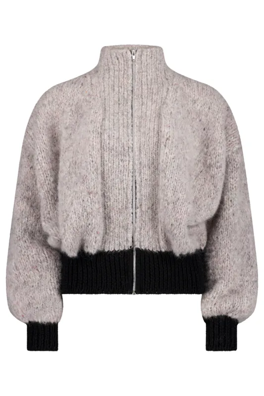 ROMA BOMBER GREY sold by Frisson Knits