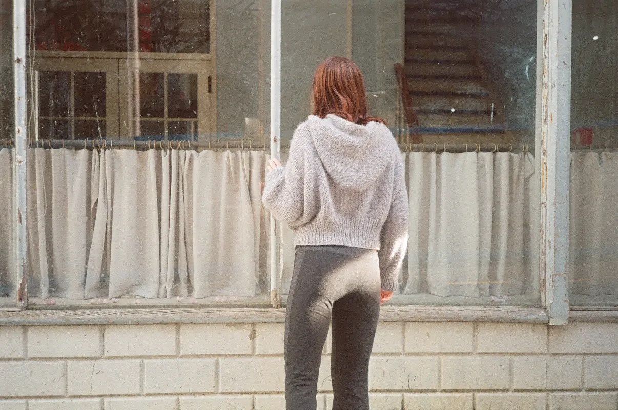 NINA HOODIE GREY sold by Frisson Knits