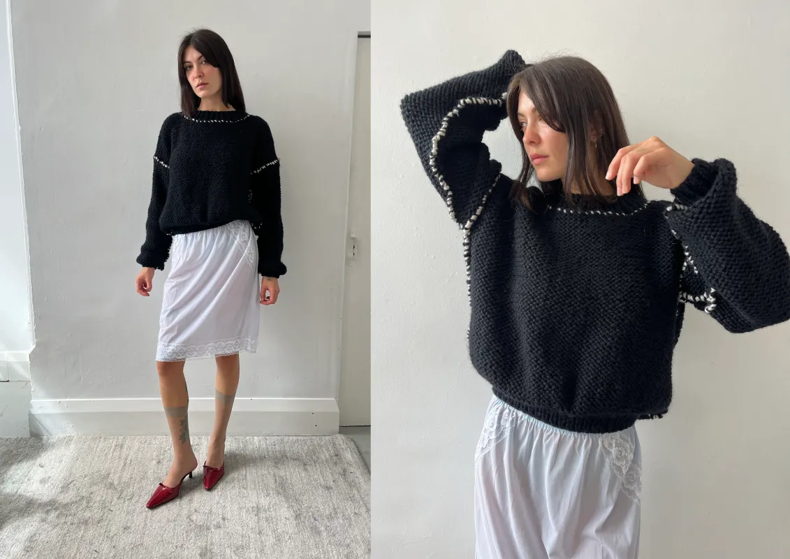 DECONSTRUCTED SWEATER BLACK sold by Frisson Knits
