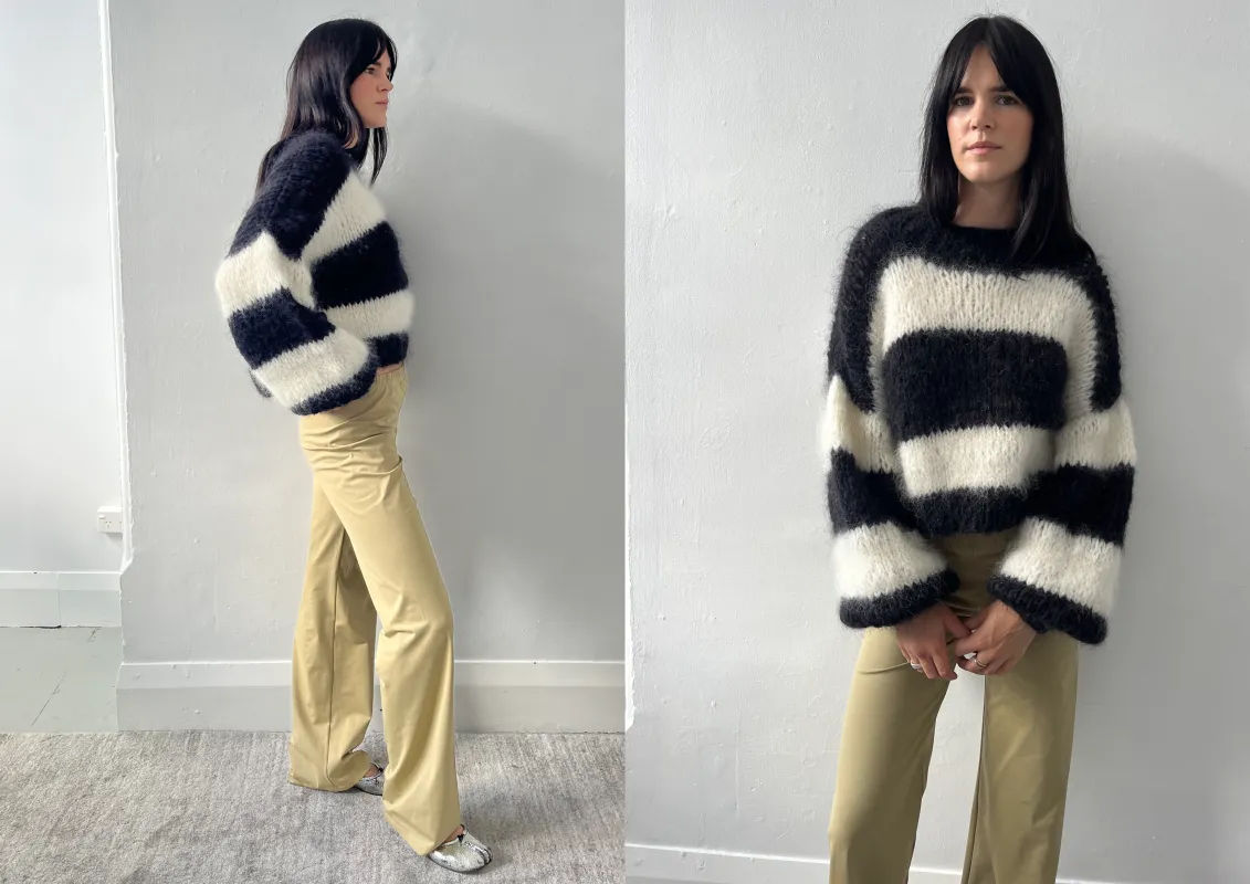 STRIPED CREW NECK sold by Frisson Knits