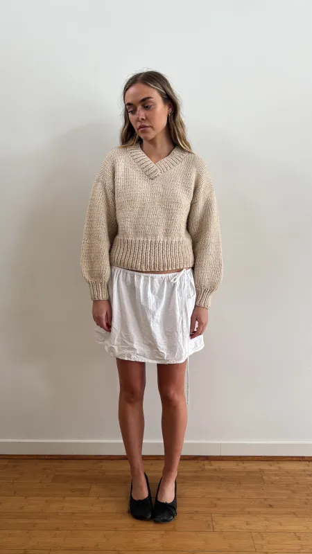 SARAH SWEATER CREAM ALPACA sold by Frisson Knits