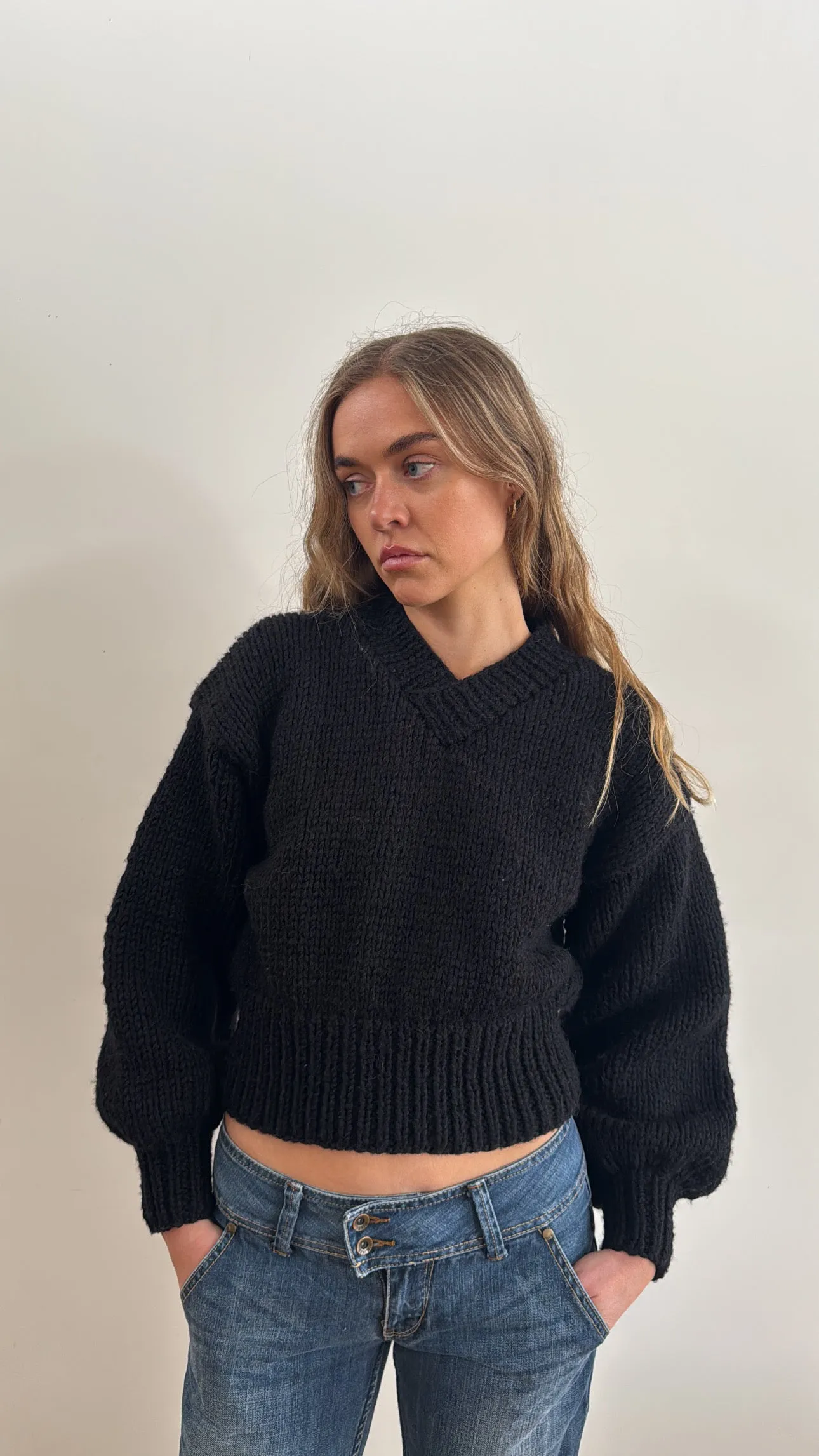 SARAH SWEATER BLACK sold by Frisson Knits product image thumbnail 2