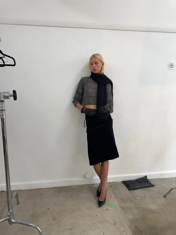 BOAT NECK SWEATER GREY MARLE made by Frisson Knits
