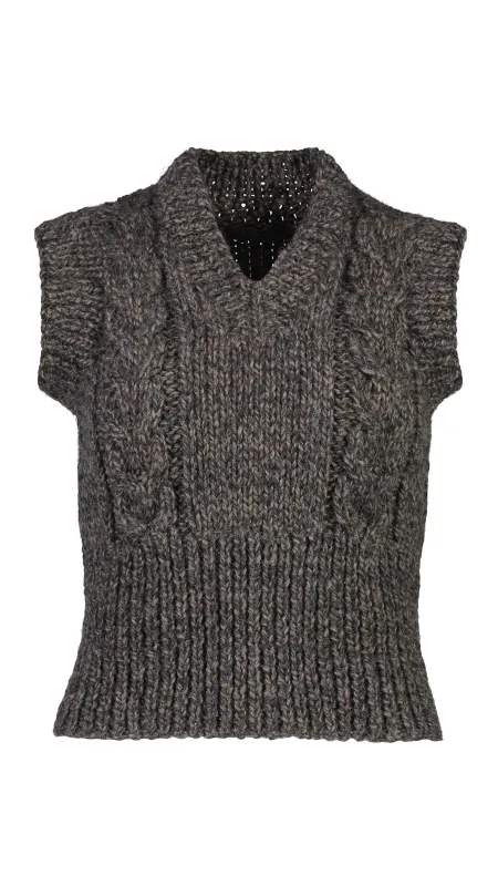 MIA VEST ESPRESSO made by Frisson Knits