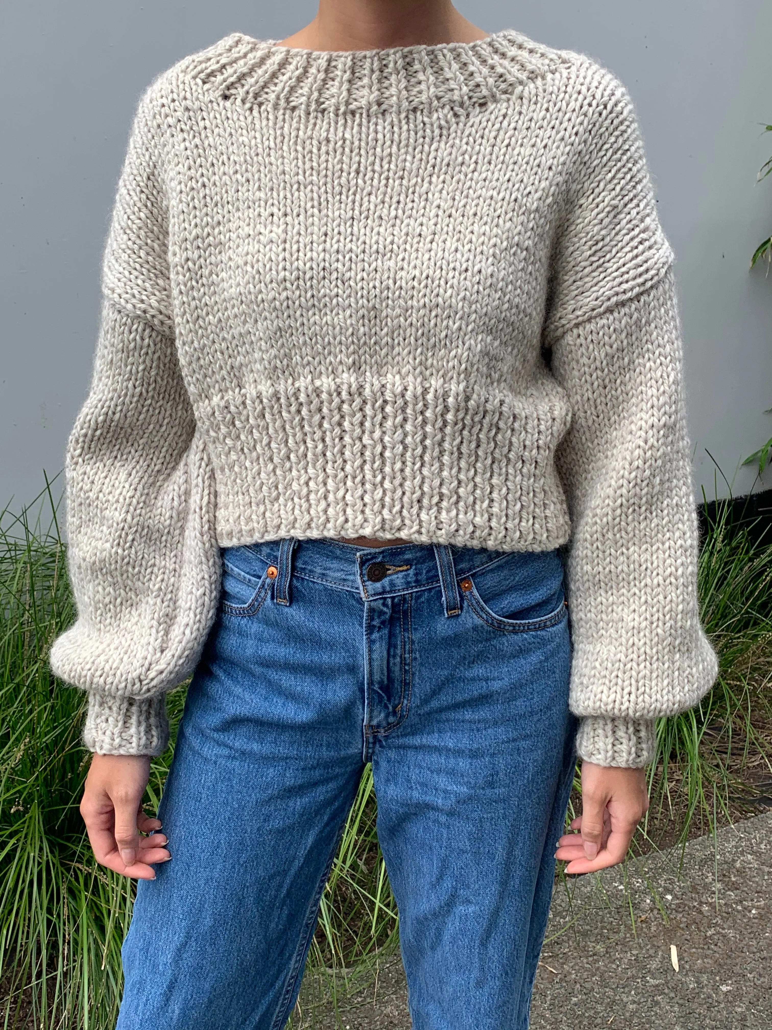 CROPPED SWEATER OAT sold by Frisson Knits product image thumbnail 3