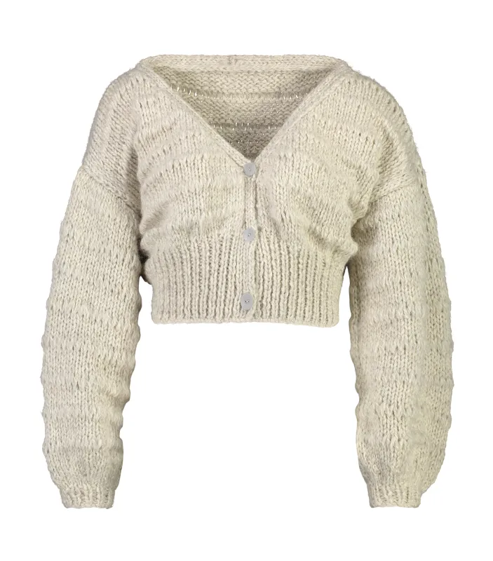 THREE BUTTON CARDIGAN OAT made by Frisson Knits