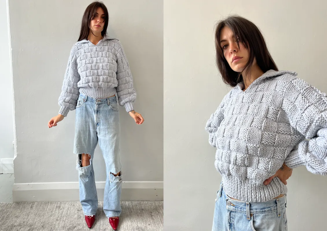 ZIGGY SWEATER POWDER BLUE made by Frisson Knits